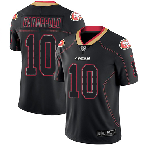 San Francisco 49ers Limited Lights Out Black Men #10 Jimmy Garoppolo NFL Jersey Rush Vapor Untouchable